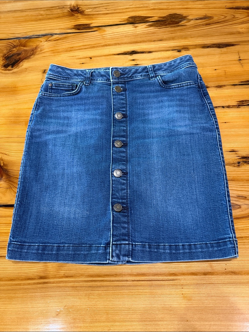 Tommy Hilfiger Blue Button-Front retro  Denim Mini Skirt
